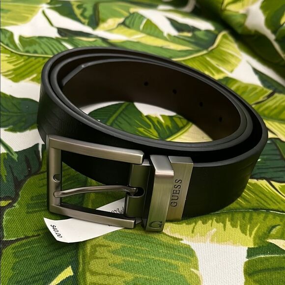 NWT Guess Black/ Brown Reversible Imitation Leather Belt size L 38-40 - Picture 2 of 2
